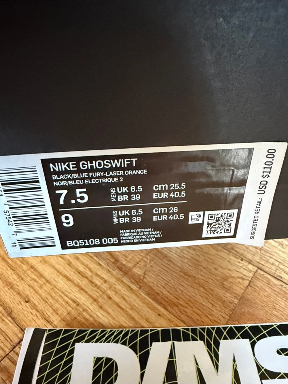 Nike Ghoswift Black, Yellow & Teal DIMSIX Mesh Sneakers